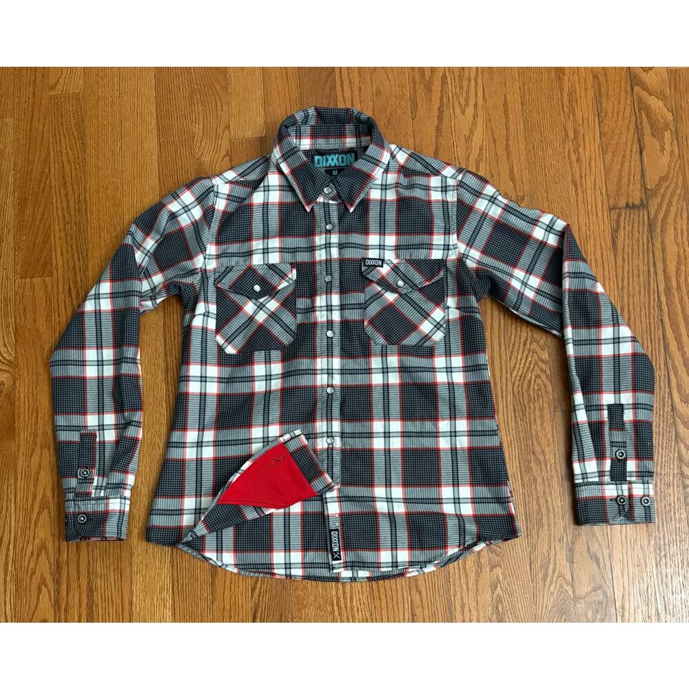 Dixxon "The Chains" Black and White Long Sleeve Flannel Shirt Women's Size M EUC